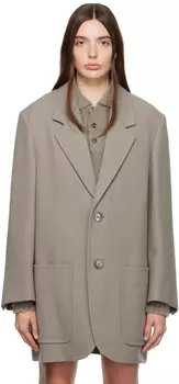 AMI Alexandre Mattiussi Серо-коричневый блейзер с двумя пуговицами