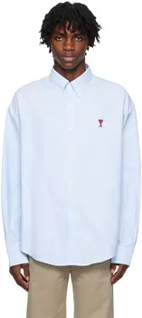 AMI Alexandre Mattiussi Синяя рубашка Ami De C?ur