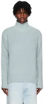 AMI Alexandre Mattiussi Синяя волосатая водолазка