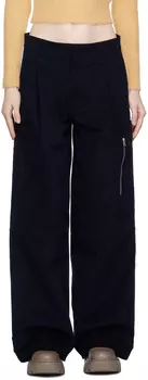 AMI Alexandre Mattiussi Темно-синие брюки карго со складками