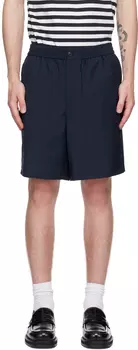 AMI Alexandre Mattiussi Темно-синие шорты на шнурке