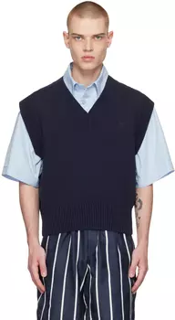 AMI Alexandre Mattiussi Темно-синий жилет Ami de C?ur