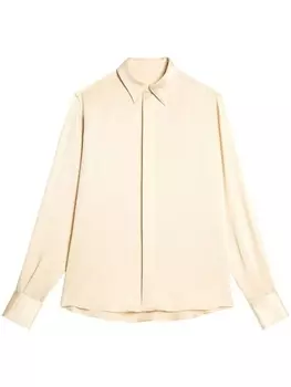 AMI Paris атласная рубашка с длинными рукавами, нейтральный цвет