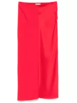 AMI Paris атласная юбка миди, красный