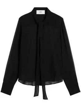 AMI Paris блузка из шелка Acot, синий