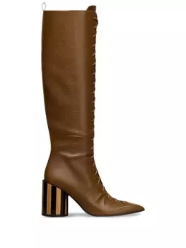 AMI Paris ботильоны на шнуровке с заостренным носком, коричневый