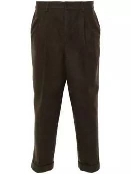 AMI Paris брюки со складками, коричневый