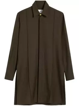 AMI Paris длинная рубашка со складками, коричневый