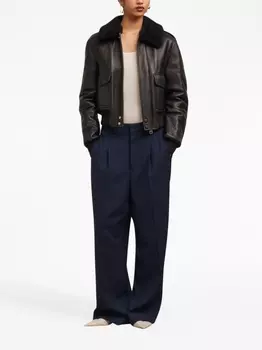 AMI Paris длинные брюки со складками, синий