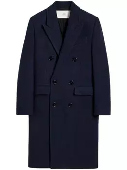 AMI Paris двубортный пиджак на пуговицах, синий