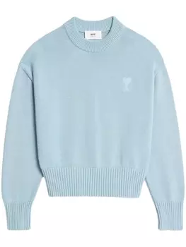 AMI Paris джемпер с монограммой Ami de Coeur, синий