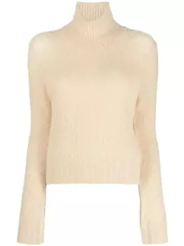 AMI Paris джемпер с воротником-воронкой, нейтральный цвет