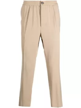 AMI Paris elasticated-waist cropped trousers, нейтральный цвет