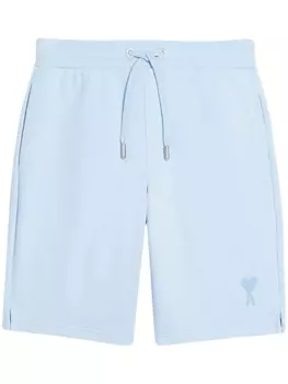 AMI Paris embroidered-logo track shorts, синий