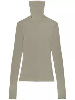 AMI Paris fine-ribbed roll-neck sweatshirt, нейтральный цвет