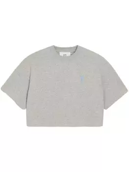 AMI Paris футболка из хлопка Ami De Coeur, серый