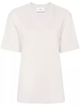 AMI Paris футболка из органического хлопка с монограммой Ami de Coeur, нейтральный цвет