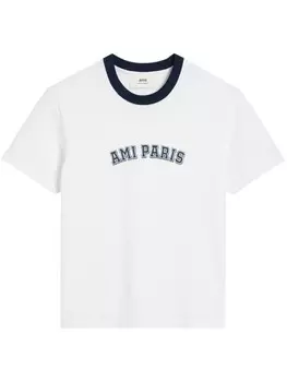 AMI Paris футболка из органического хлопка с логотипом, белый