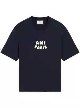 AMI Paris футболка с логотипом, синий
