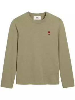 AMI Paris футболка с монограммой Ami de Coeur, зеленый