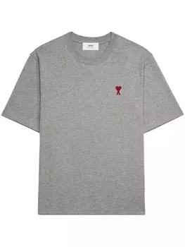 AMI Paris футболка с монограммой Ami de Coeur, серый