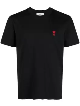 AMI Paris футболка с монограммой Ami de Coeur, черный