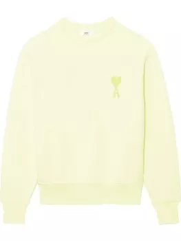 AMI Paris футболка с монограммой Ami de Coeur, желтый