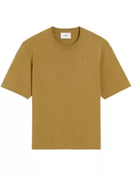 AMI Paris футболка с монограммой Ami de Coeur, желтый