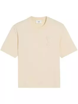AMI Paris футболка с монограммой Ami de Coeur, белый