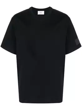 AMI Paris футболка с нашивкой-логотипом, черный