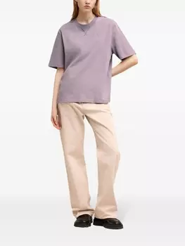 AMI Paris футболка с вышитым логотипом, фиолетовый