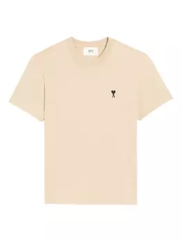 AMI Paris футболка с вышитым логотипом, нейтральный