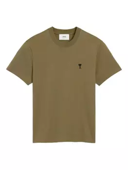 AMI Paris Футболка с вышивкой Ami de Coeur, зеленый