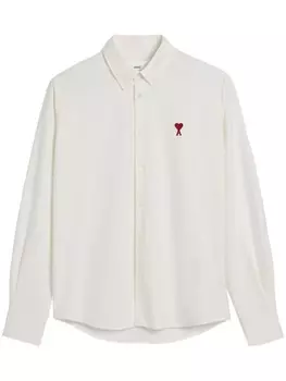 AMI Paris хлопковая рубашка Ami de Coeur, белый