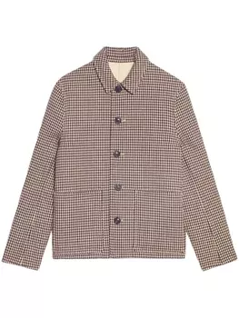 AMI Paris houndstooth pattern single-breasted jacket, коричневый