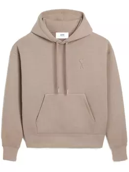 AMI Paris худи с монограммой Ami de Coeur, нейтральный цвет