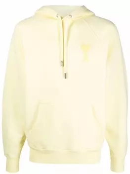 AMI Paris худи с монограммой Ami de Coeur, желтый