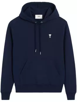 AMI Paris худи с монограммой Ami de Coeur, синий