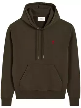 AMI Paris худи с монограммой Ami De Coeur, зеленый