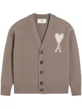 AMI Paris Кардиган Ami de Coeur, нейтральный