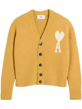 AMI Paris кардиган из смесовой шерсти Ami de Coeur, желтый