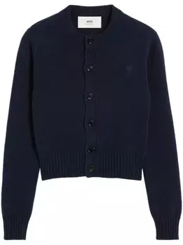 AMI Paris кардиган с монограммой Ami de Coeur, синий