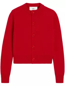 AMI Paris кардиган с монограммой Ami de Coeur, красный