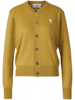 AMI Paris кардиган с монограммой Ami de Coeur, желтый