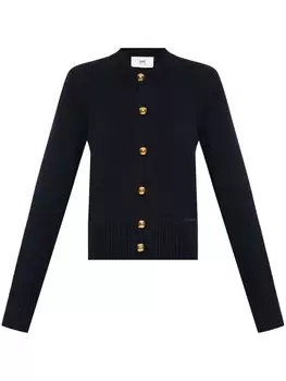 AMI Paris кардиган с вышитым логотипом, синий