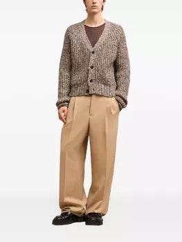 AMI Paris кардиган в рубчик, нейтральный цвет