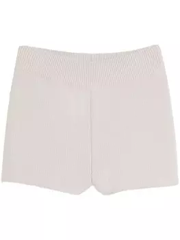 AMI Paris короткие шорты в рубчик с монограммой Ami de Coeur, белый