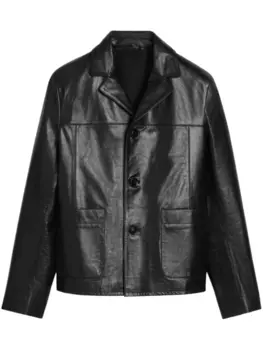 AMI Paris кожаная куртка, черный