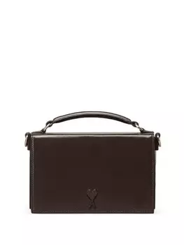 AMI Paris кожаная сумка через плечо Ami de Coeur, коричневый