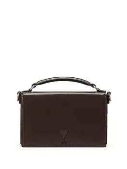 AMI Paris кожаная сумка через плечо Ami de Coeur, коричневый